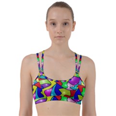 Colorful Abstract Art Line Them Up Sports Bra by gasi