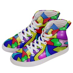 Colorful Abstract Art Women s Hi-top Skate Sneakers by gasi