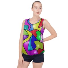 Colorful Abstract Art Bubble Hem Chiffon Tank Top by gasi