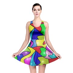 Colorful Abstract Art Reversible Skater Dress by gasi