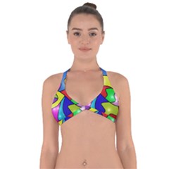 Colorful Abstract Art Halter Neck Bikini Top by gasi