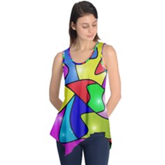 Colorful Abstract Art Sleeveless Tunic by gasi