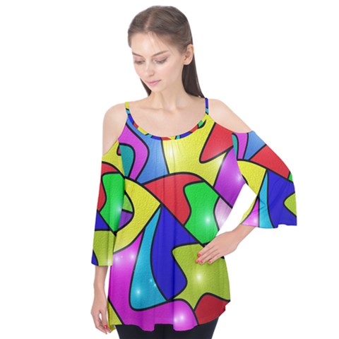 Colorful Abstract Art Flutter Tees by gasi