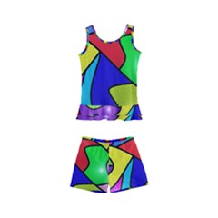 Colorful Abstract Art Kids  Boyleg Swimsuit by gasi