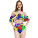 Colorful abstract art Halter Flowy Bikini Set  View1