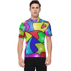 Colorful Abstract Art Men s Short Sleeve Rash Guard by gasi