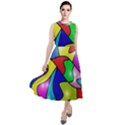 Colorful abstract art Round Neck Boho Dress View1