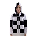 Grid-domino-bank-and-black Women s Hooded Windbreaker View1