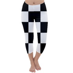 Grid-domino-bank-and-black Capri Winter Leggings 