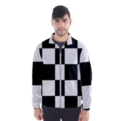 Grid-domino-bank-and-black Men s Windbreaker