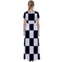 Grid-domino-bank-and-black High Waist Short Sleeve Maxi Dress View2