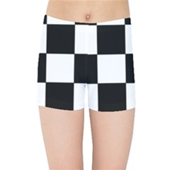 Grid-domino-bank-and-black Kids  Sports Shorts by BangZart