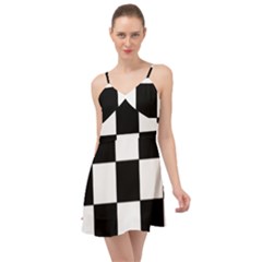 Grid-domino-bank-and-black Summer Time Chiffon Dress by BangZart