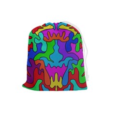 Colorful Design Drawstring Pouch (large) by gasi