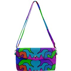 Colorful Design Removable Strap Clutch Bag by gasi