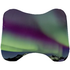 Aurora Stars Sky Mountains Snow Aurora Borealis Head Support Cushion by Uceng