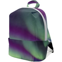 Aurora Stars Sky Mountains Snow Aurora Borealis Zip Up Backpack by Uceng