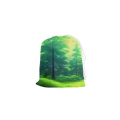 Anime Forrest Nature Fantasy Sunset Trees Woods Drawstring Pouch (xs) by Uceng