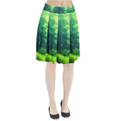 Anime Forrest Nature Fantasy Sunset Trees Woods Pleated Skirt by Uceng