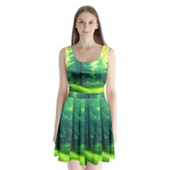 Anime Forrest Nature Fantasy Sunset Trees Woods Split Back Mini Dress  by Uceng