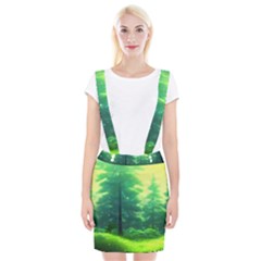 Anime Forrest Nature Fantasy Sunset Trees Woods Braces Suspender Skirt by Uceng