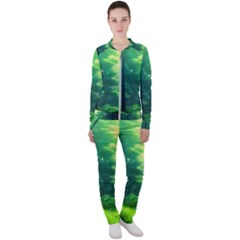 Anime Forrest Nature Fantasy Sunset Trees Woods Casual Jacket And Pants Set by Uceng