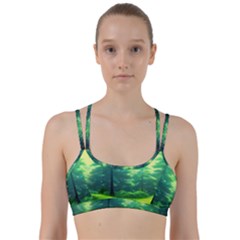 Anime Forrest Nature Fantasy Sunset Trees Woods Line Them Up Sports Bra by Uceng