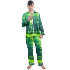 Anime Forrest Nature Fantasy Sunset Trees Woods Men s Long Sleeve Satin Pajamas Set by Uceng