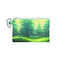 Anime Forrest Nature Fantasy Sunset Trees Woods Canvas Cosmetic Bag (small) by Uceng