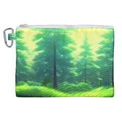 Anime Forrest Nature Fantasy Sunset Trees Woods Canvas Cosmetic Bag (xl) by Uceng