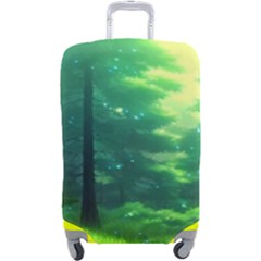 Anime Forrest Nature Fantasy Sunset Trees Woods Luggage Cover (large) by Uceng