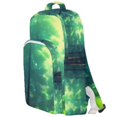 Anime Forrest Nature Fantasy Sunset Trees Woods Double Compartment Backpack by Uceng