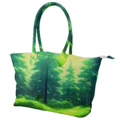 Anime Forrest Nature Fantasy Sunset Trees Woods Canvas Shoulder Bag