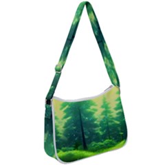 Anime Forrest Nature Fantasy Sunset Trees Woods Zip Up Shoulder Bag