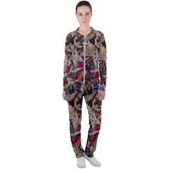 Background Embroidery Pattern Stitches Abstract Casual Jacket And Pants Set