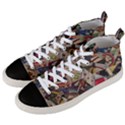 Background Embroidery Pattern Stitches Abstract Men s Mid-Top Canvas Sneakers View2