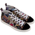 Background Embroidery Pattern Stitches Abstract Men s Mid-Top Canvas Sneakers View3