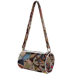 Background Embroidery Pattern Stitches Abstract Mini Cylinder Bag