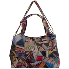 Background Embroidery Pattern Stitches Abstract Double Compartment Shoulder Bag