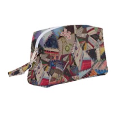 Background Embroidery Pattern Stitches Abstract Wristlet Pouch Bag (medium)