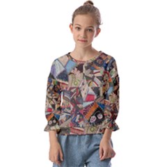 Background Embroidery Pattern Stitches Abstract Kids  Cuff Sleeve Top