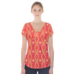 Background Pattern Texture Design Wallpaper Short Sleeve Front Detail Top by Uceng