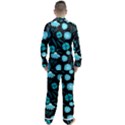 Flower Nature Blue Black Art Pattern Floral Men s Long Sleeve Satin Pajamas Set View2