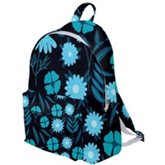 Flower Nature Blue Black Art Pattern Floral The Plain Backpack by Uceng