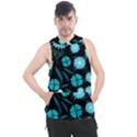 Flower Nature Blue Black Art Pattern Floral Men s Sleeveless Hoodie View1