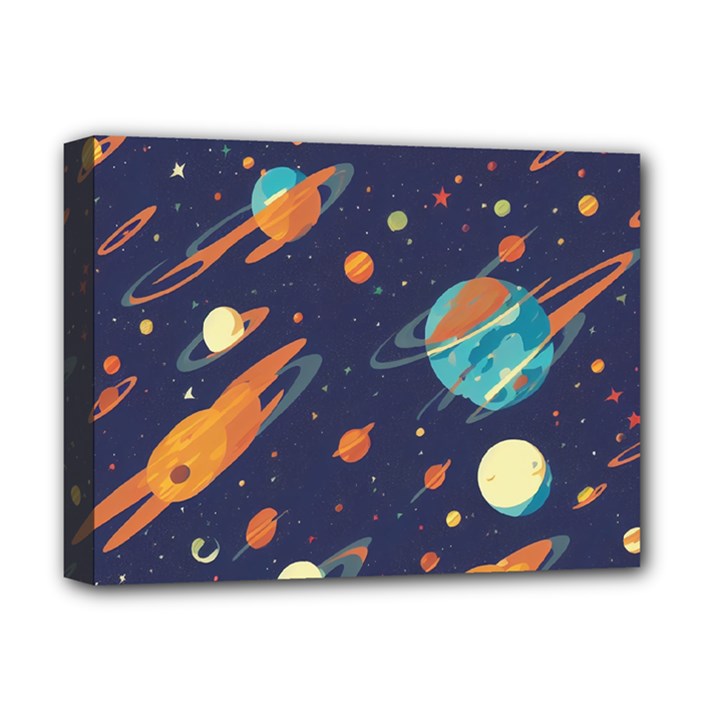 Space Galaxy Planet Universe Stars Night Fantasy Deluxe Canvas 16  x 12  (Stretched) 