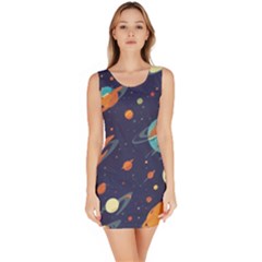 Space Galaxy Planet Universe Stars Night Fantasy Bodycon Dress by Uceng