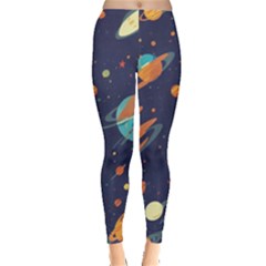 Space Galaxy Planet Universe Stars Night Fantasy Leggings  by Uceng