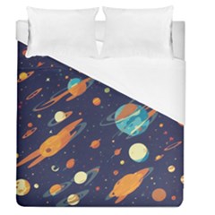 Space Galaxy Planet Universe Stars Night Fantasy Duvet Cover (queen Size) by Uceng