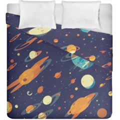 Space Galaxy Planet Universe Stars Night Fantasy Duvet Cover Double Side (king Size) by Uceng